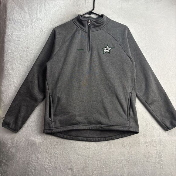 NHL Other - NHL Dallas Stars Sweater Youth Large Gray 1/4 Zip Pullover Reebok Hockey